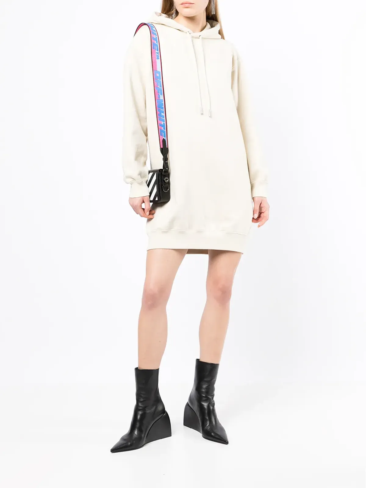 Off-White 斜めストライプ柄スウェットシャツドレス - 画像2