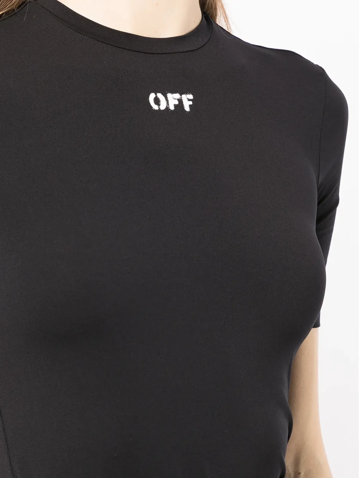 Off-White ロゴプリントストレッチTシャツ - 画像5