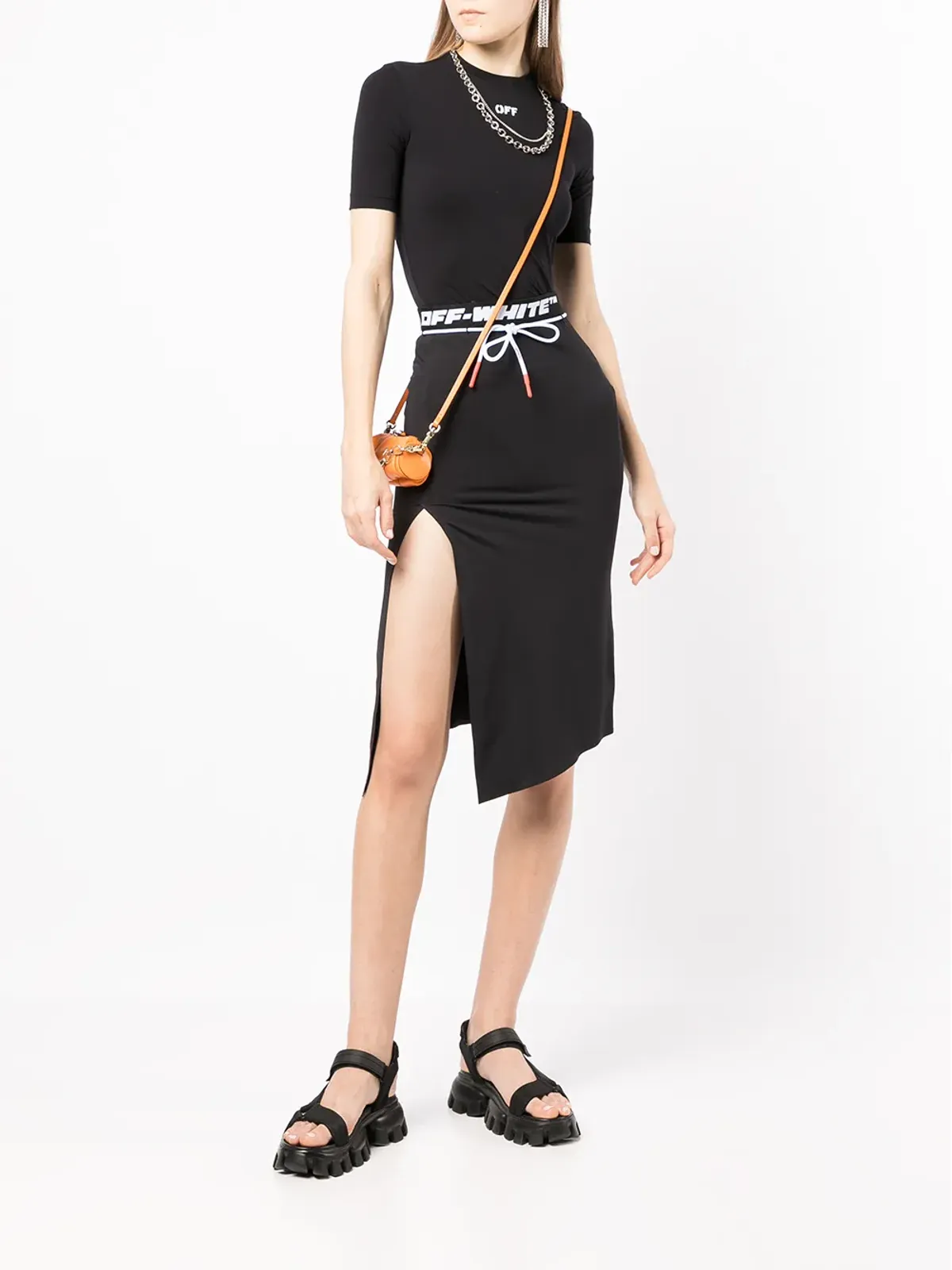 Off-White ロゴプリントストレッチTシャツ - 画像2