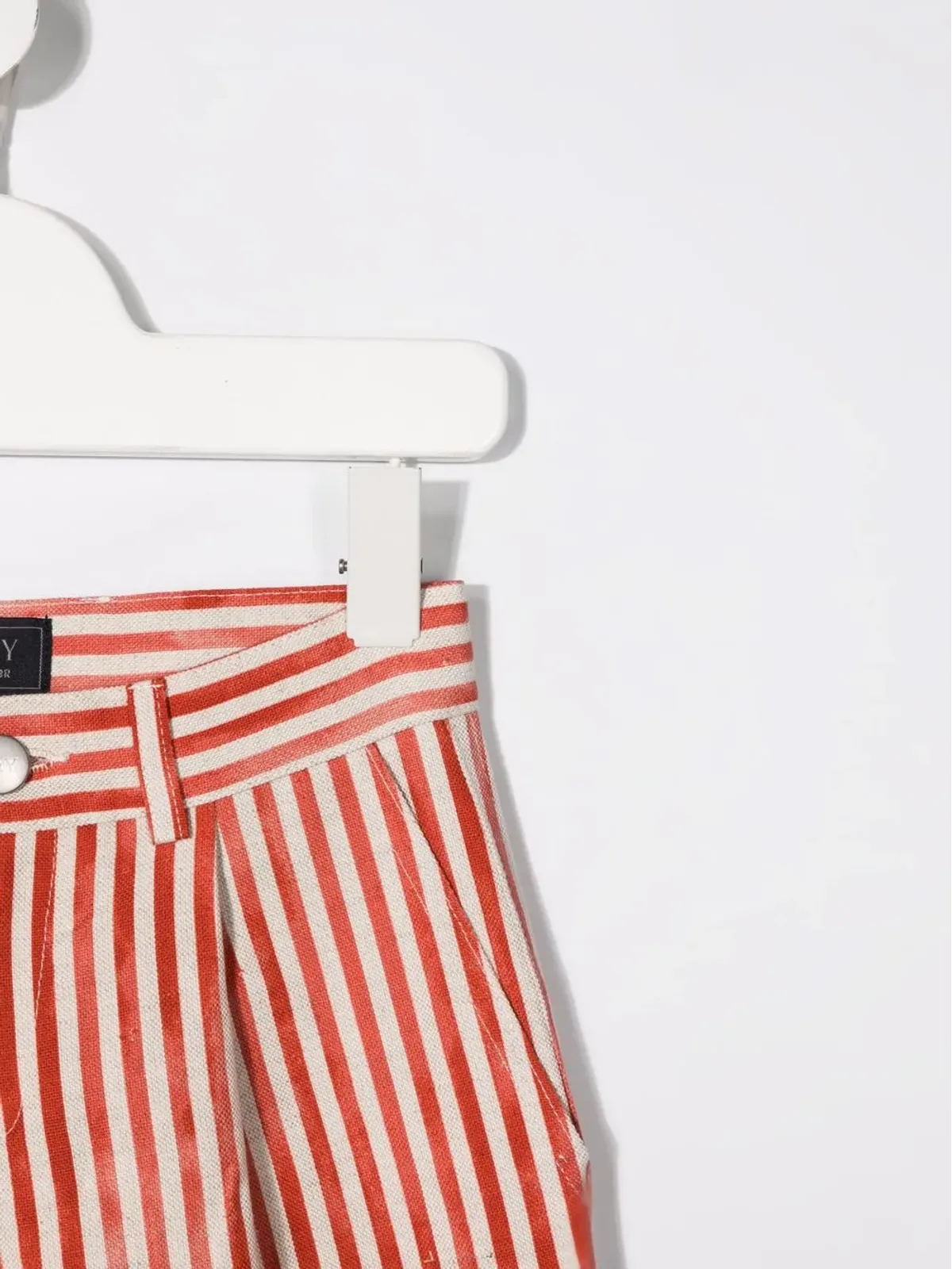 Fay Kids ストライプ柄ストレートレッグトラウザー レッド - 画像3