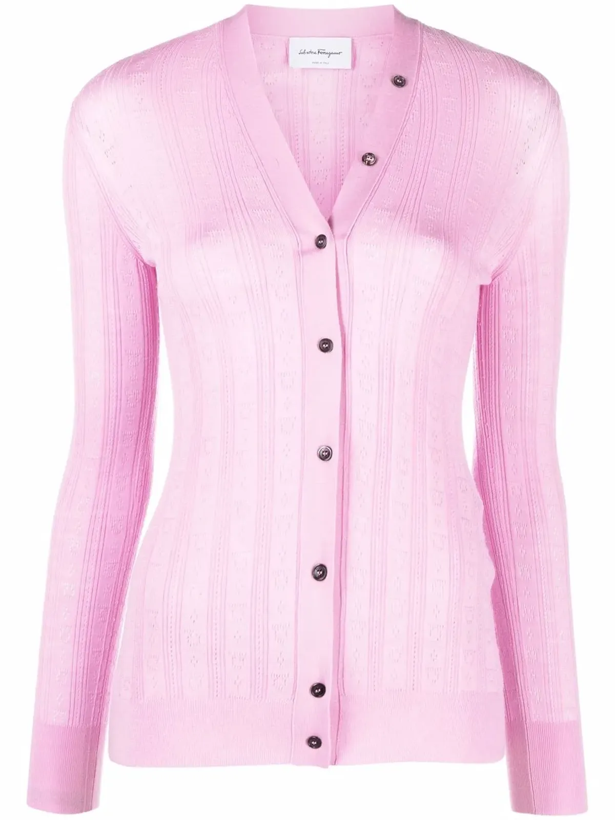 Ferragamo Gancini knitted cardigan - ピンク - 画像1