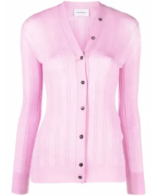 Ferragamo Gancini knitted cardigan - ピンク - サムネイル1