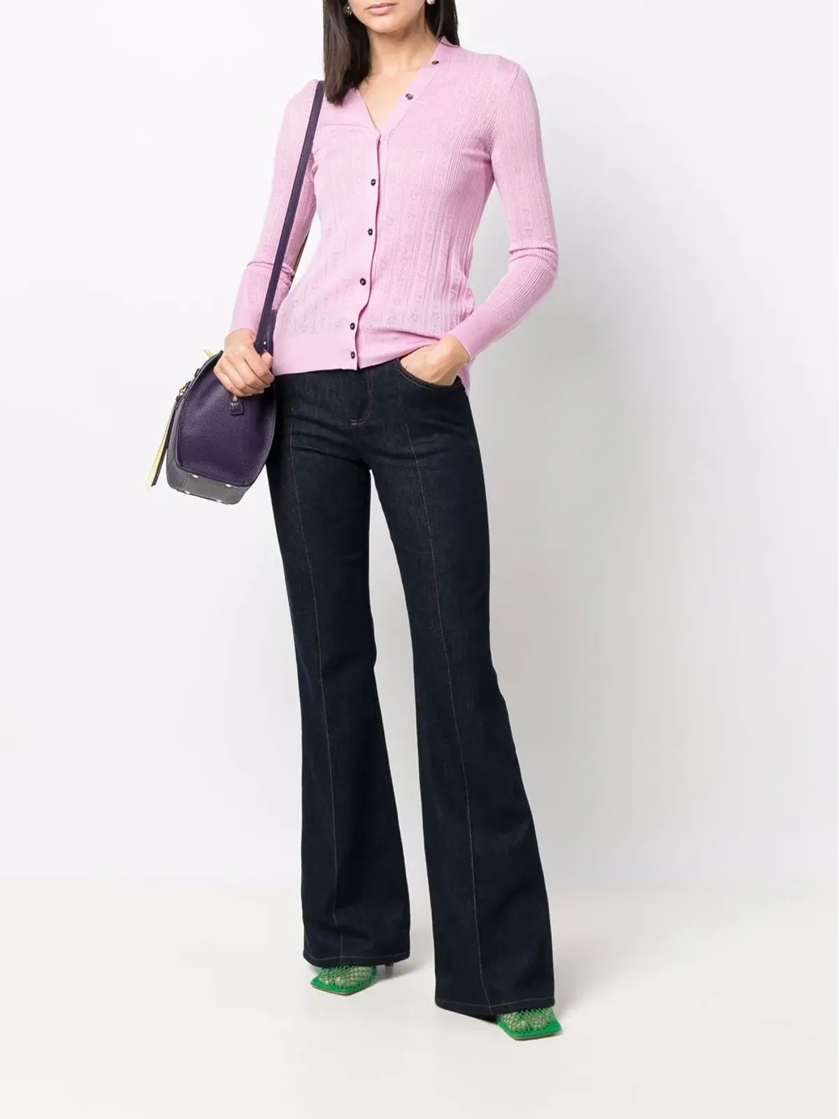 Ferragamo Gancini knitted cardigan - ピンク - 画像2