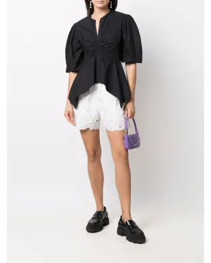 RED Valentino 蝶のカットアウト・タフタショーツ ホワイト - サムネイル2