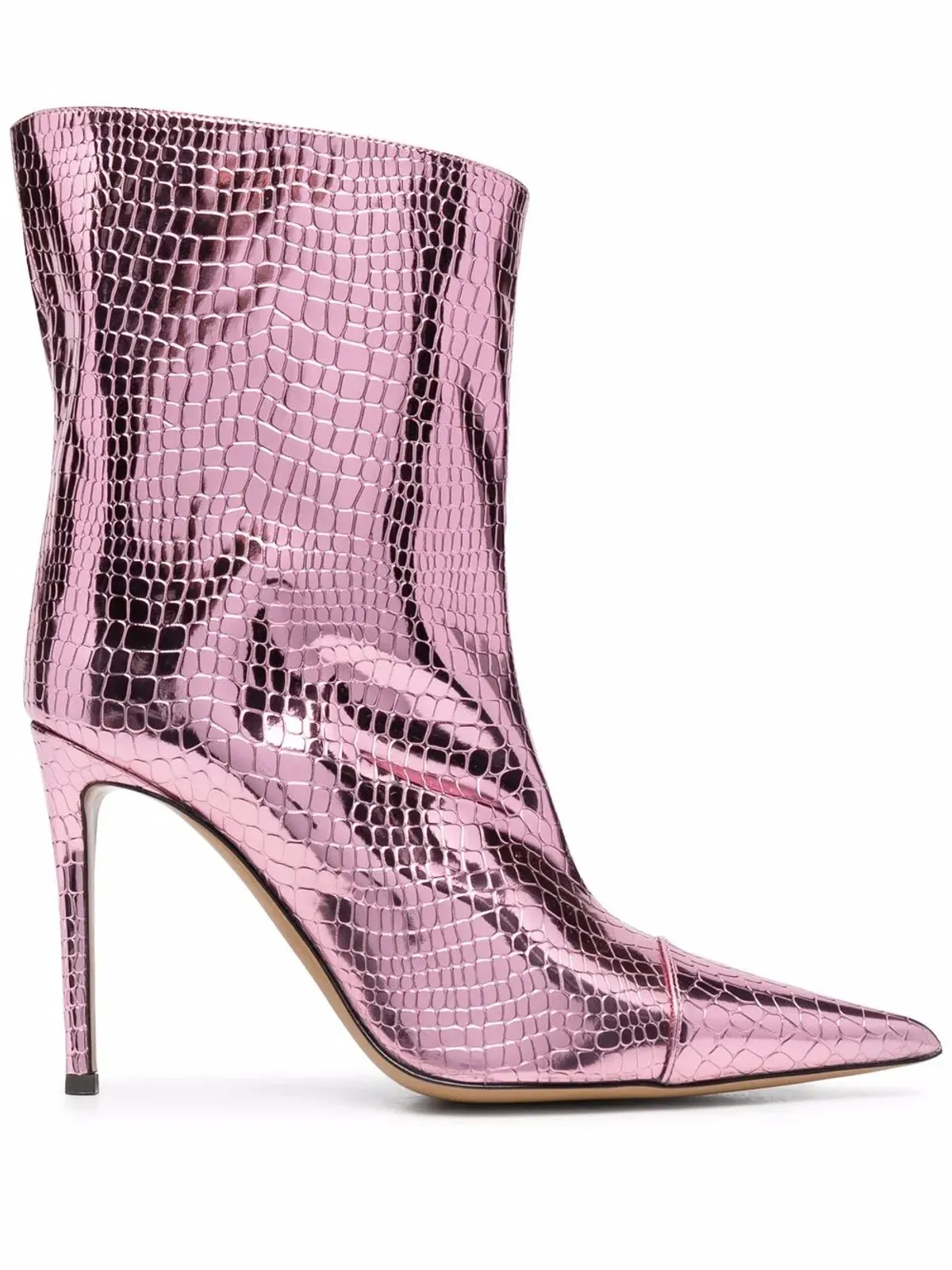 Alexandre Vauthier クロコダイルエフェクト 105mm アンクルブーツ - ピンク - 画像1