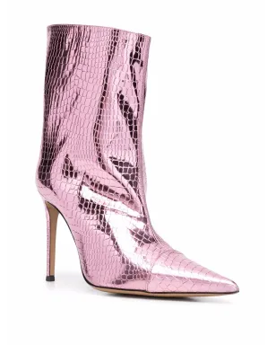 Alexandre Vauthier クロコダイルエフェクト 105mm アンクルブーツ - ピンク - サムネイル2