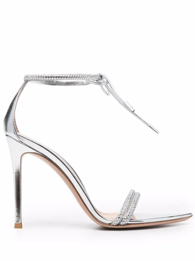 Gianvito Rossi Gianvito Rossi モンテカルロ タイ留めサンダル - シルバーの商品画像