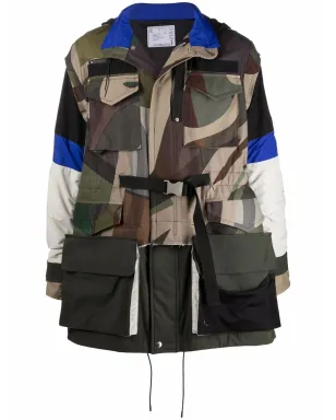 sacai camouflage-print hooded coat - サムネイル1
