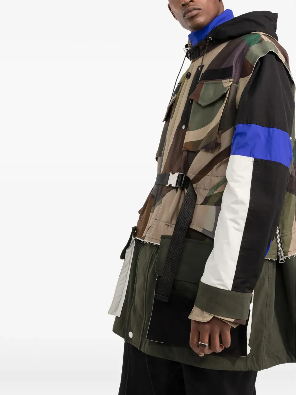 sacai camouflage-print hooded coat - 画像3