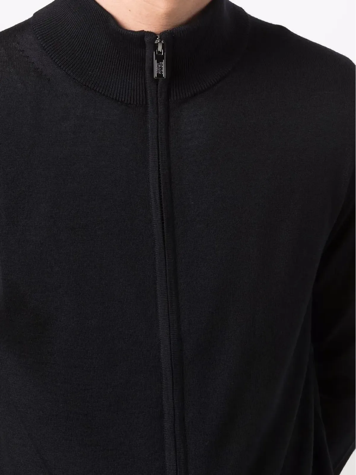 Emporio Armani ジップアップ ヴァージンウール カーディガン - 画像5