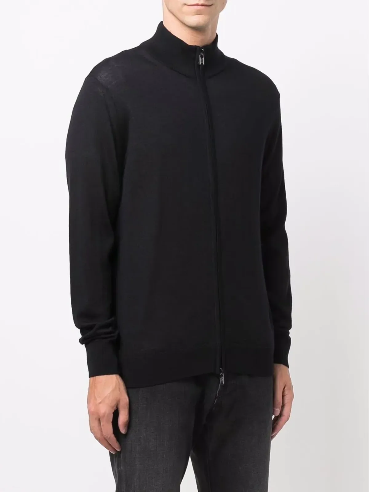 Emporio Armani ジップアップ ヴァージンウール カーディガン - 画像3