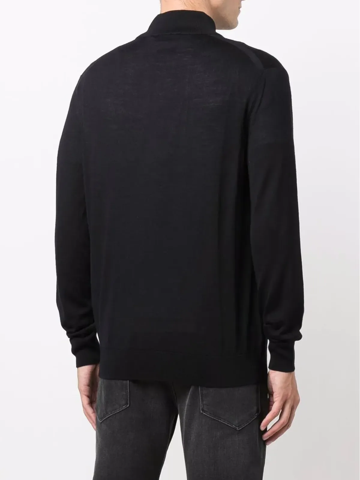 Emporio Armani ジップアップ ヴァージンウール カーディガン - 画像4