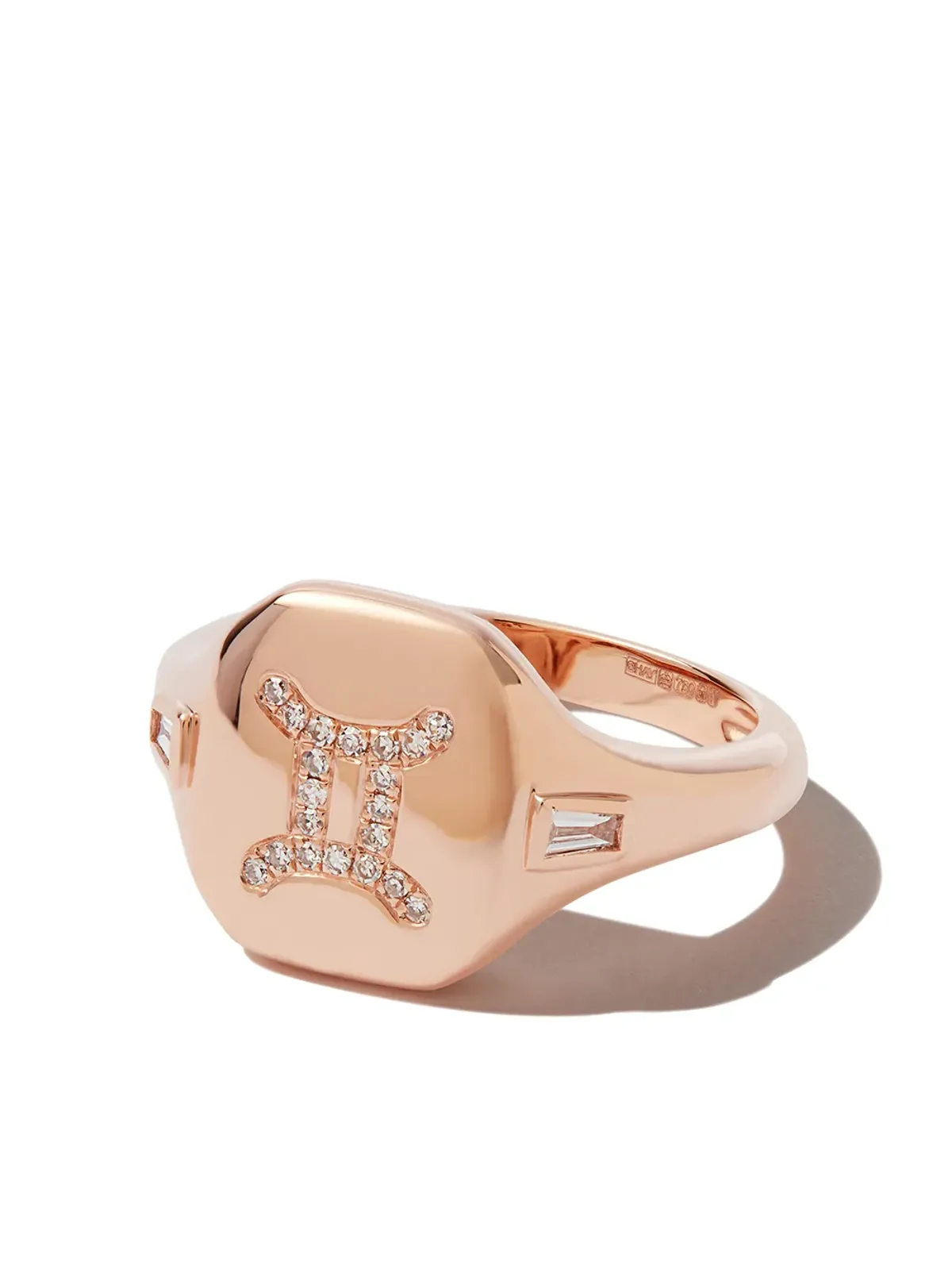 SHAY 18K ローズゴールド ジェミニ ダイヤモンド サインリング - ピンク - 画像1