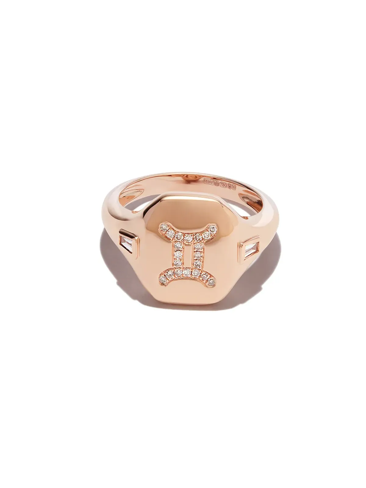 SHAY 18K ローズゴールド ジェミニ ダイヤモンド サインリング - ピンク - 画像2