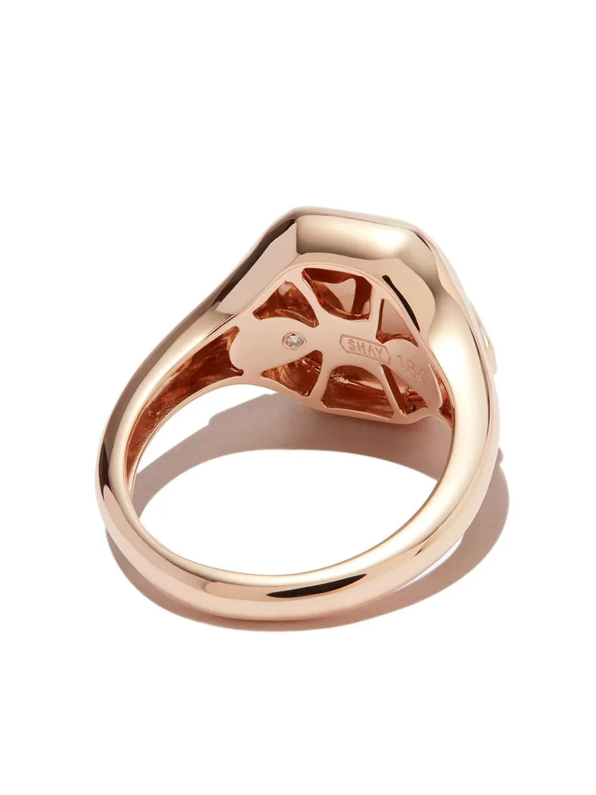 SHAY 18K ローズゴールド ジェミニ ダイヤモンド サインリング - ピンク - 画像3