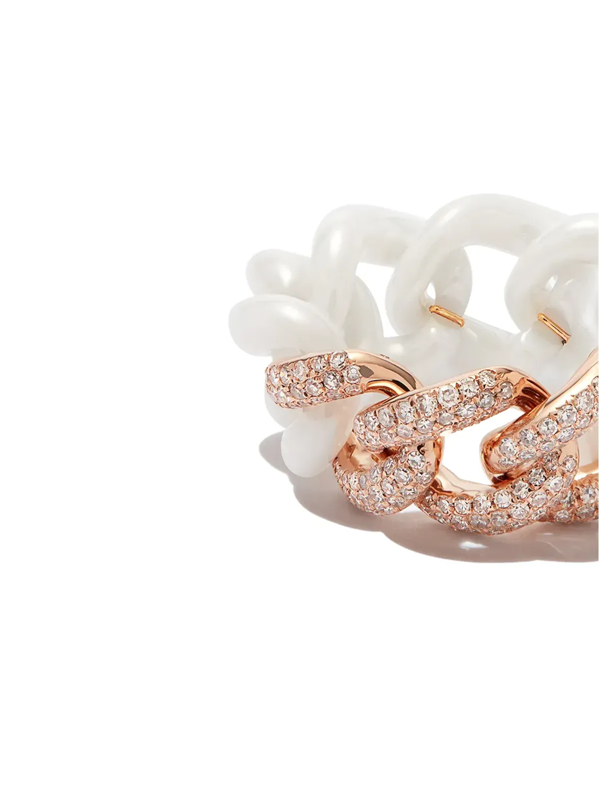 SHAY 18K ローズゴールド ミディアムリンク ダイヤモンド リング - 画像2