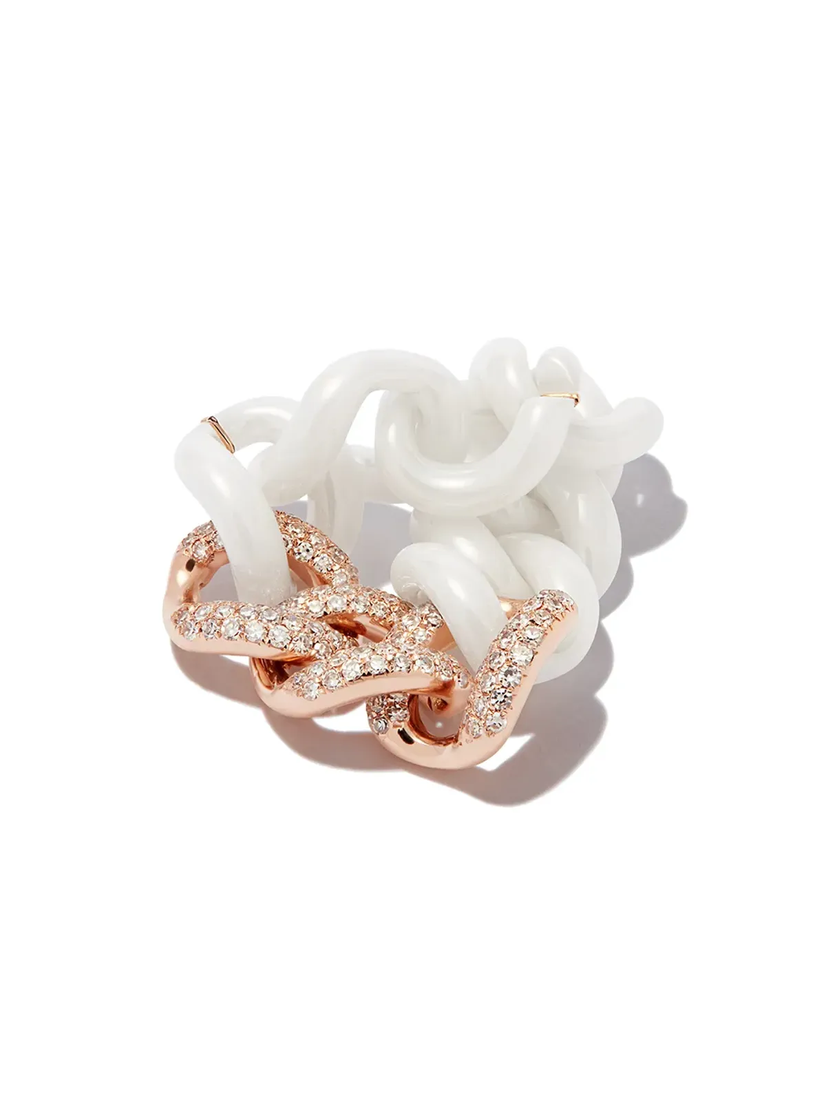 SHAY 18K ローズゴールド ミディアムリンク ダイヤモンド リング - 画像3