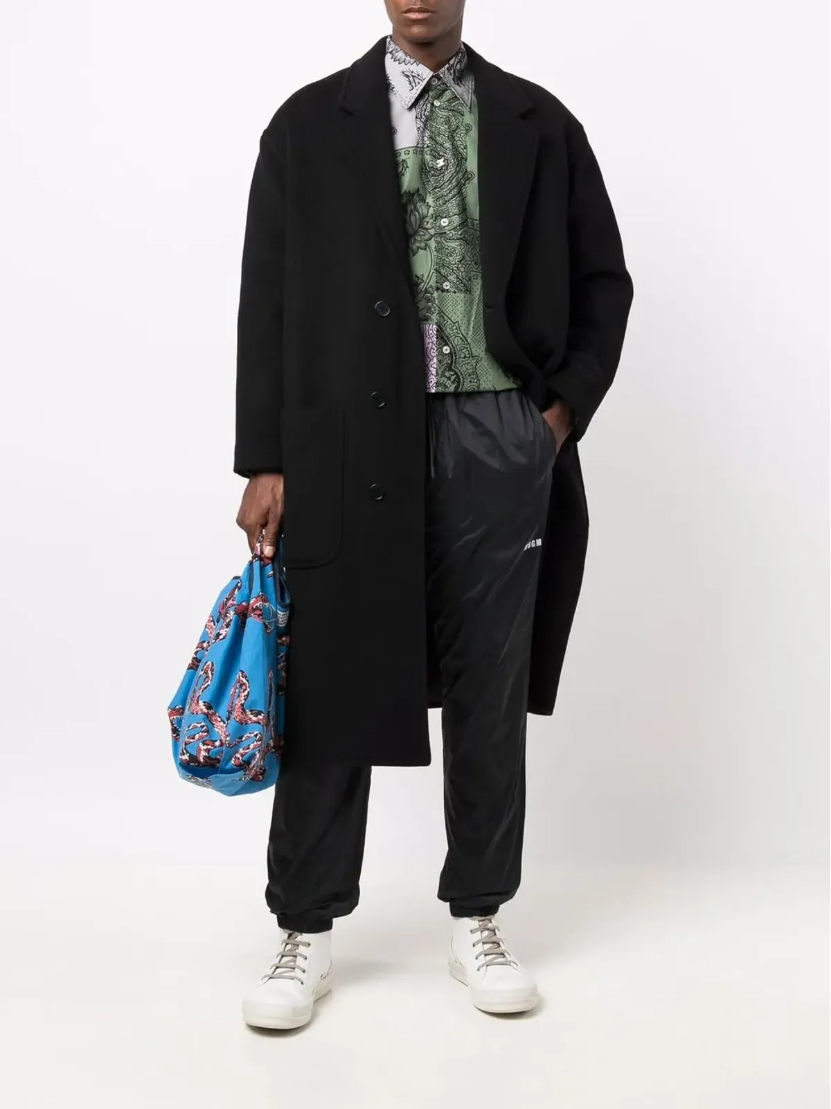MSGM ドローストリング ロゴ トラックパンツ - ブラック - 画像2