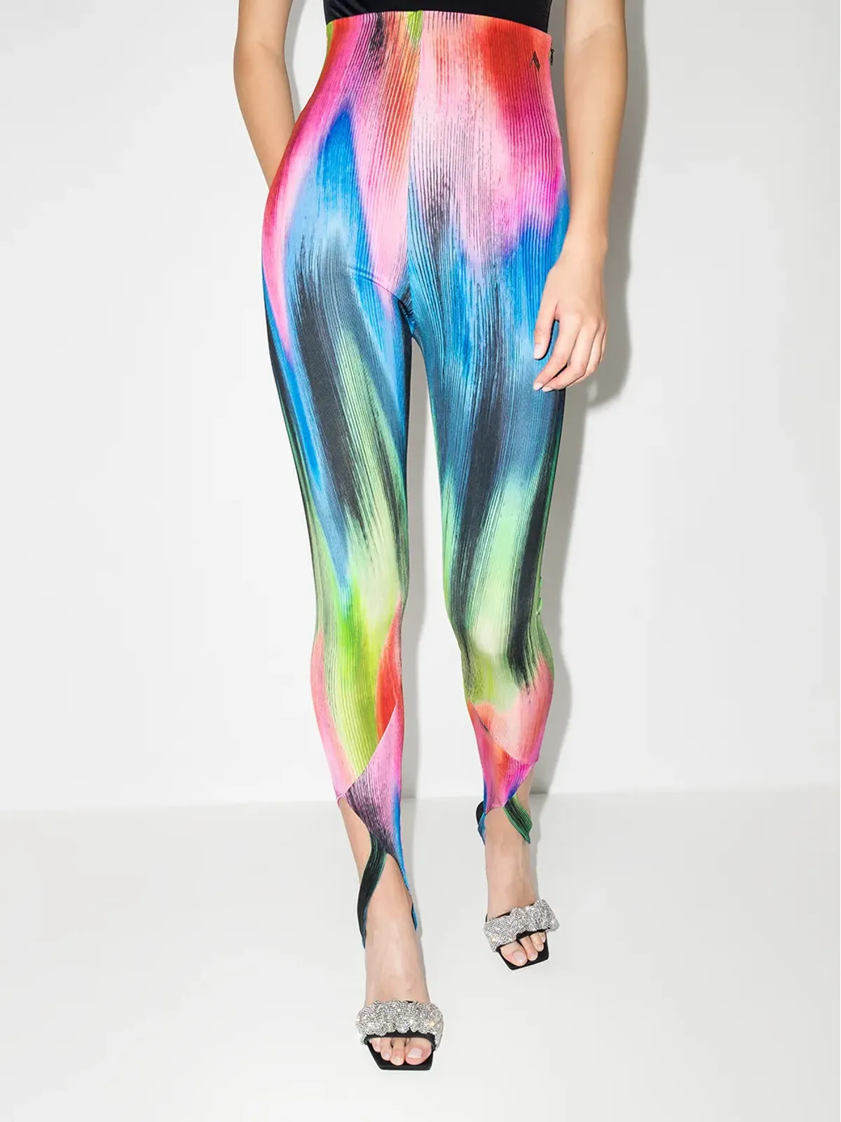 The Attico Jamie abstract-print leggings - Blue - 画像2