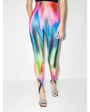 The Attico Jamie abstract-print leggings - Blue - サムネイル2