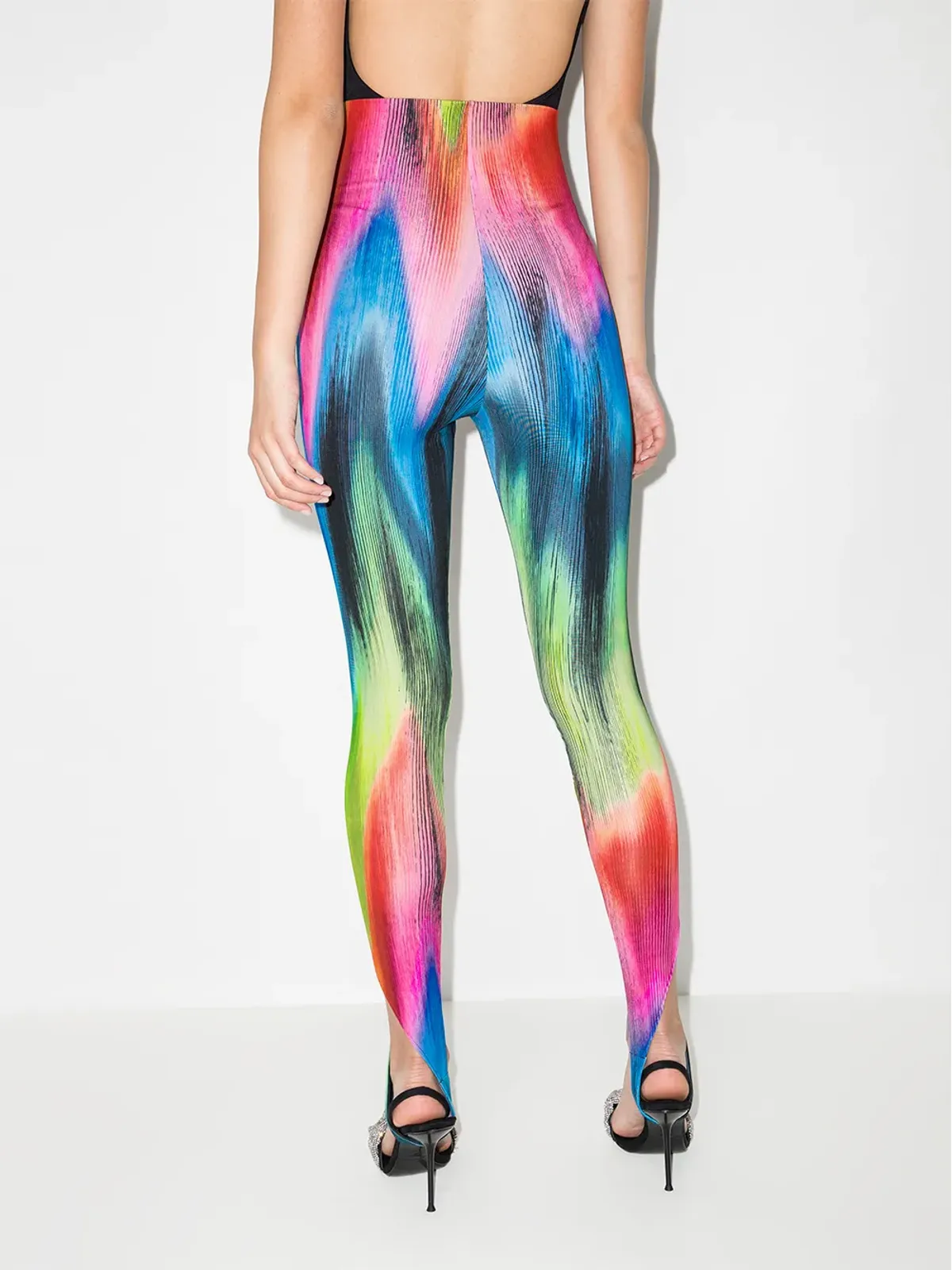 The Attico Jamie abstract-print leggings - Blue - 画像3