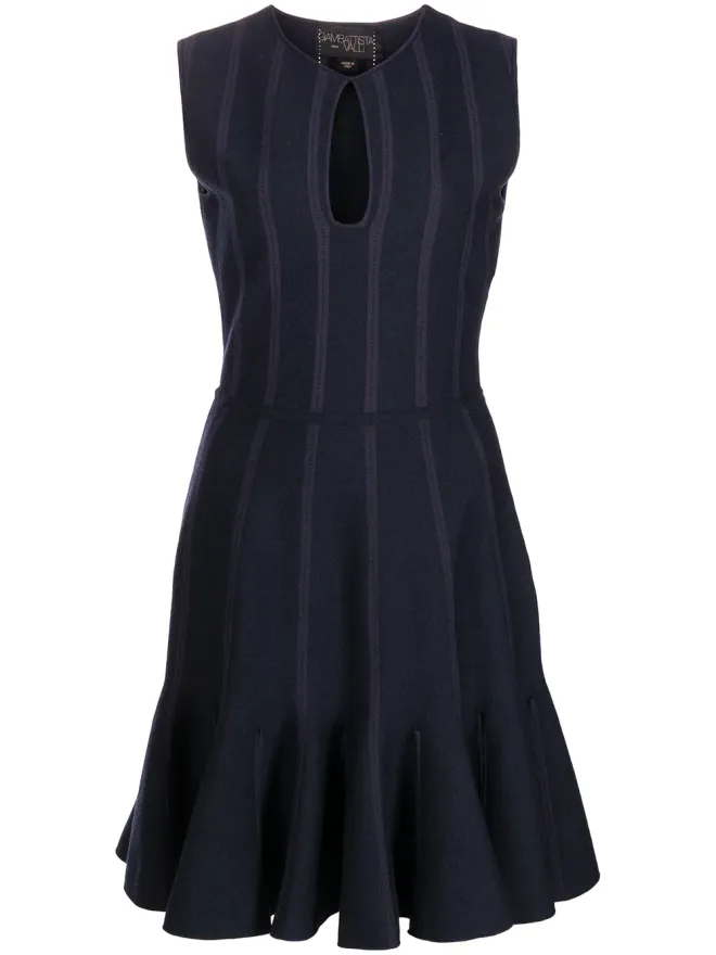 Giambattista Valli Giambattista Valli ネイビー縦ストライプのフレアドレスの商品画像