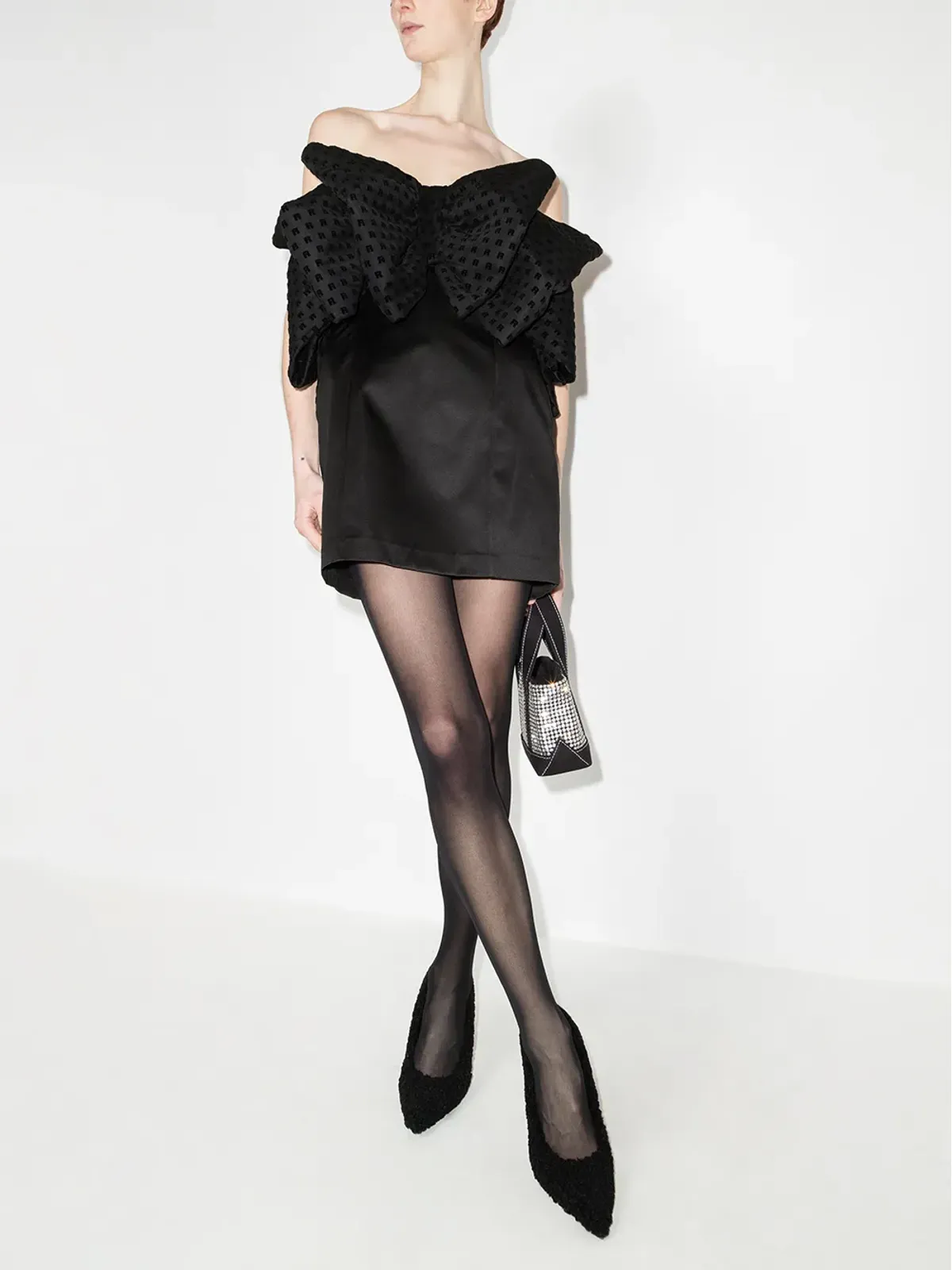ROTATE BIRGER CHRISTENSEN Natalie oversized-bow minidress - Black - 画像5