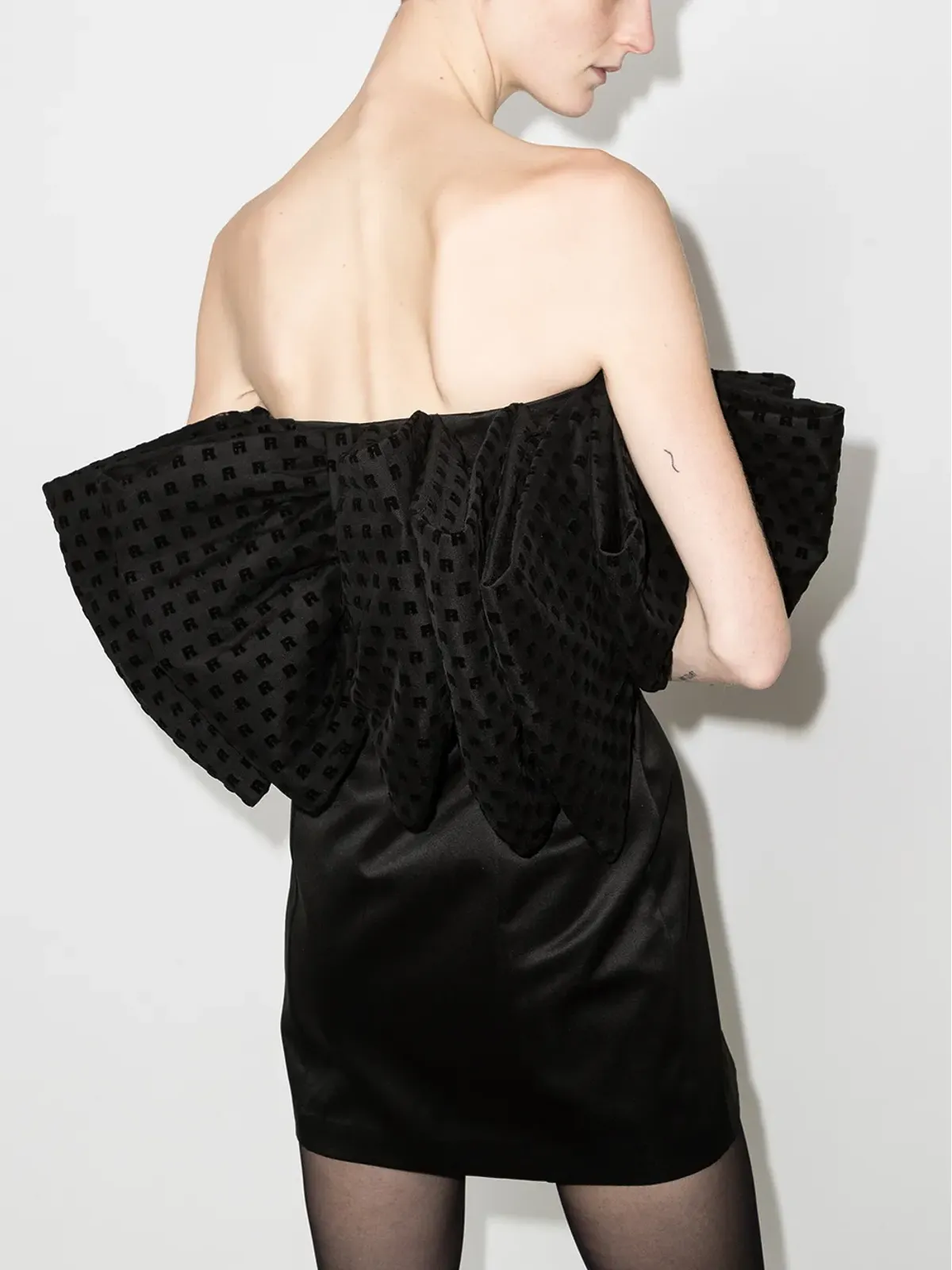 ROTATE BIRGER CHRISTENSEN Natalie oversized-bow minidress - Black - 画像3