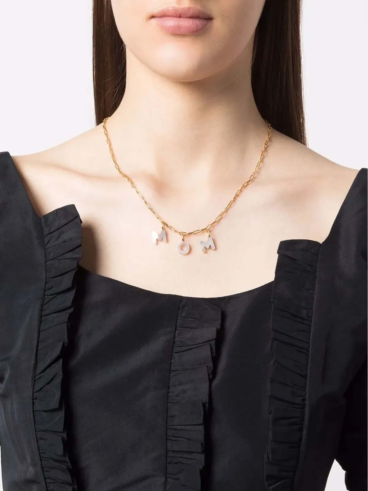Maria Black Mom-lettering charm necklace - 画像2