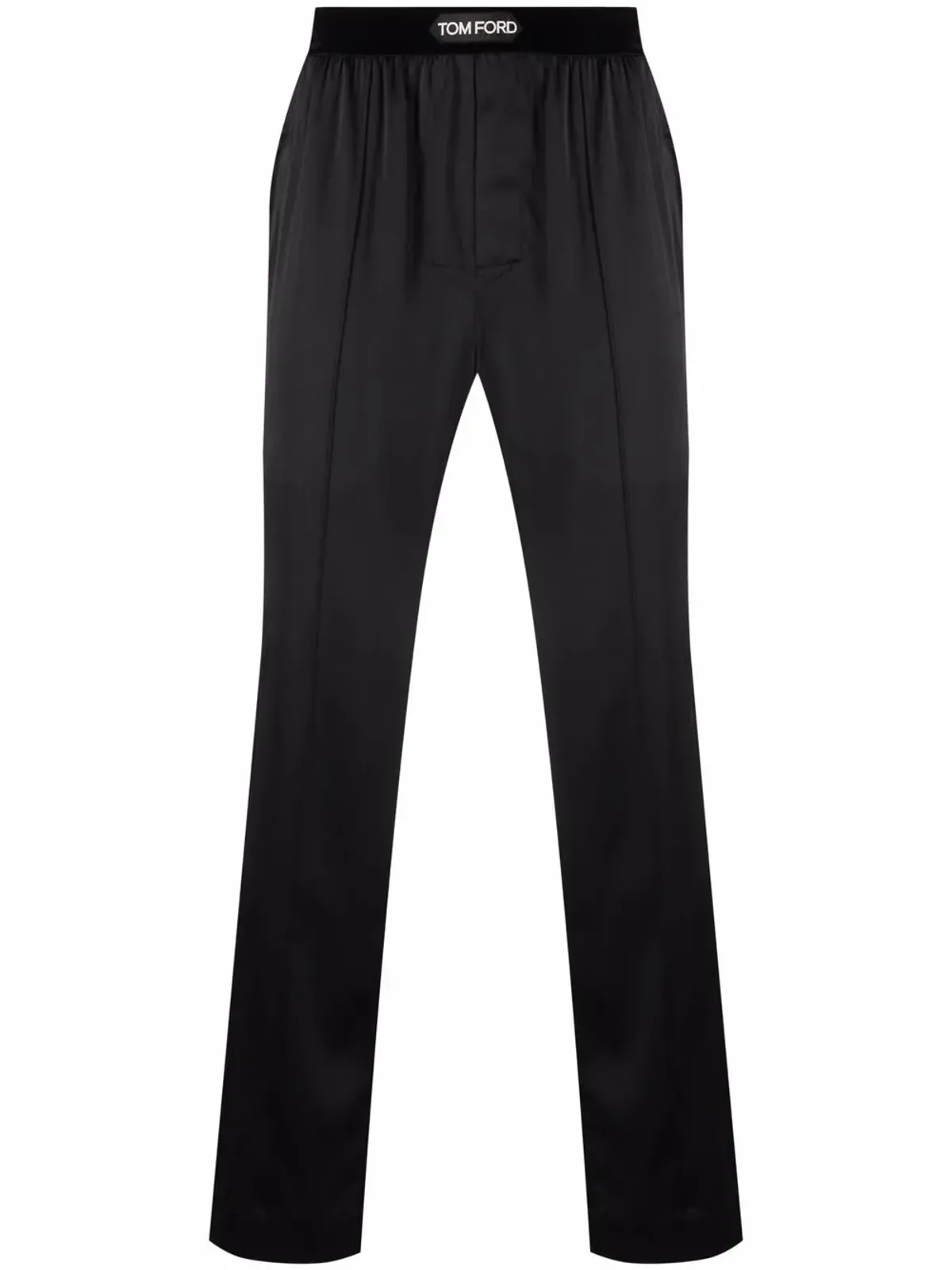 TOM FORD ロゴ入りウエストバンド シルク パジャマパンツ - ブラック - 画像1