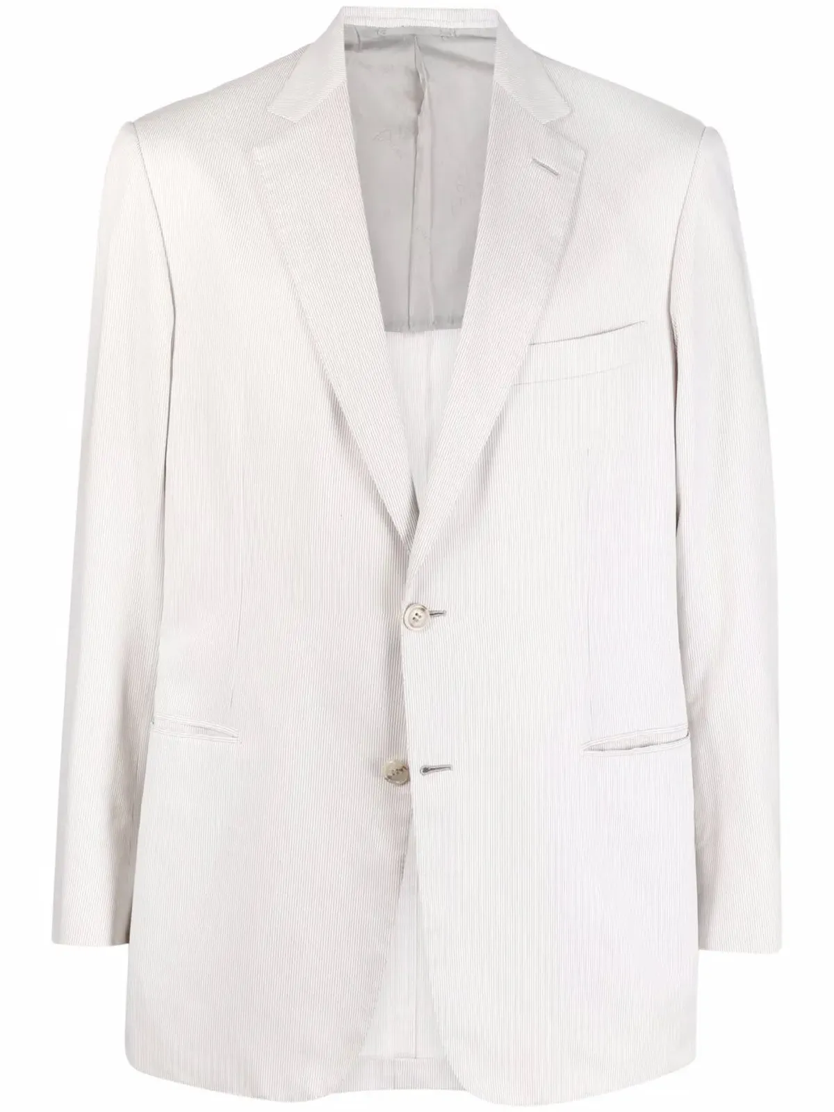 Brioni ストライプ柄 シングルブレスト ブレザー - ホワイト - 画像1