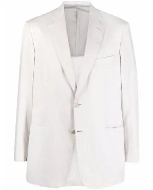 Brioni ストライプ柄 シングルブレスト ブレザー - ホワイト - サムネイル1