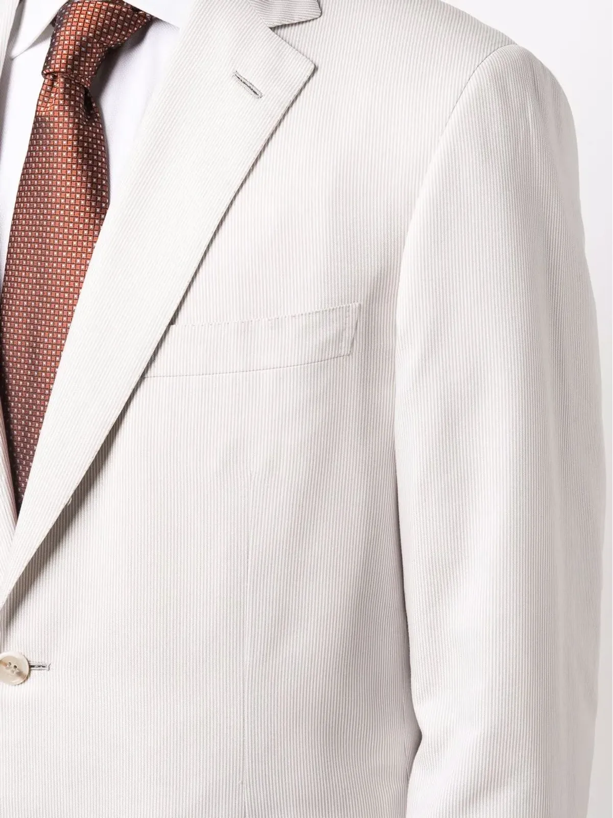 Brioni ストライプ柄 シングルブレスト ブレザー - ホワイト - 画像5