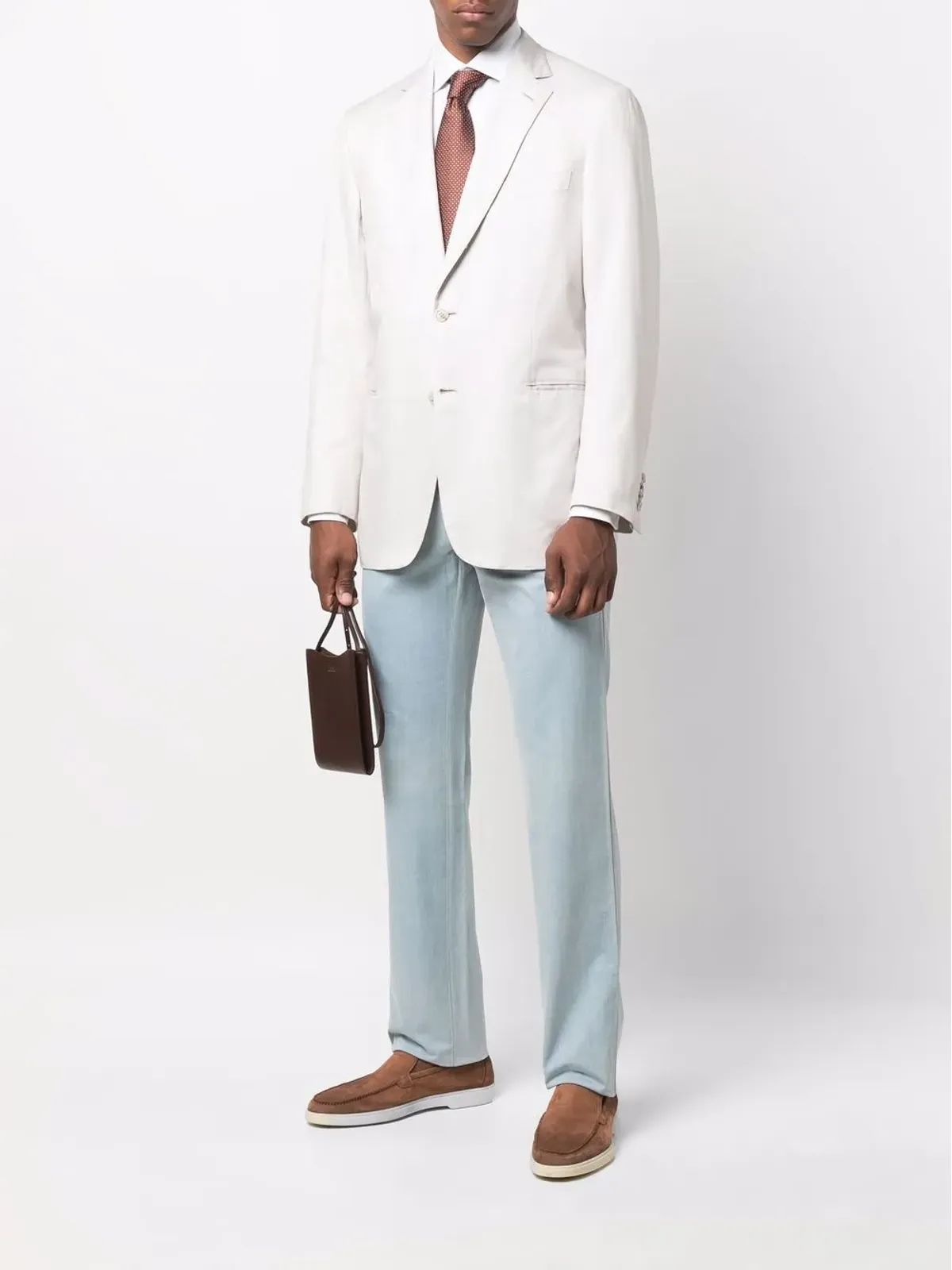 Brioni ストライプ柄 シングルブレスト ブレザー - ホワイト - 画像2