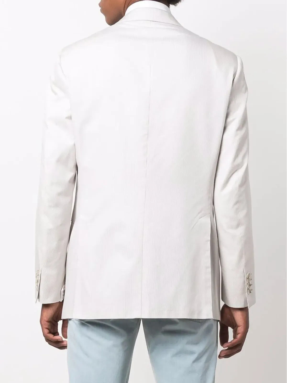 Brioni ストライプ柄 シングルブレスト ブレザー - ホワイト - 画像4