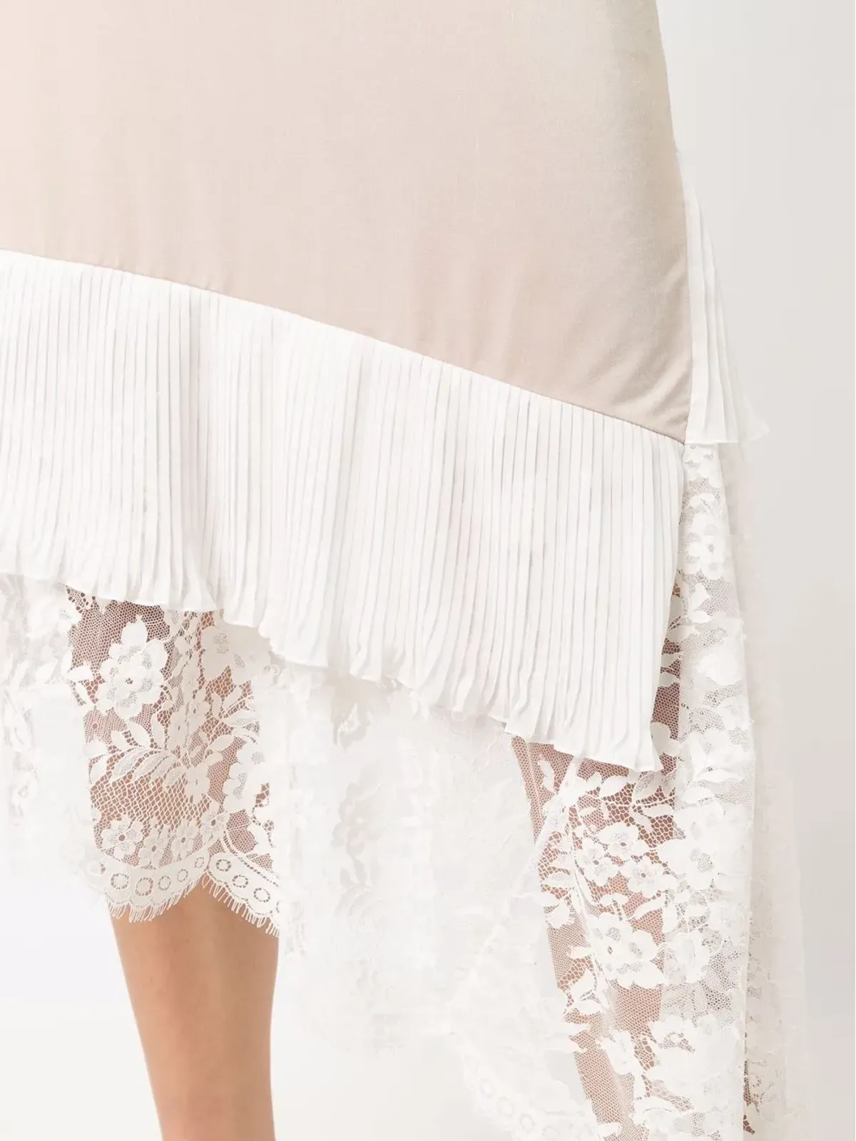 VETEMENTS lace-panelled asymmetric slip dress - Neutrals - 画像5