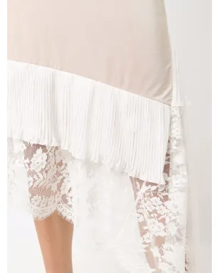 VETEMENTS lace-panelled asymmetric slip dress - Neutrals - サムネイル5