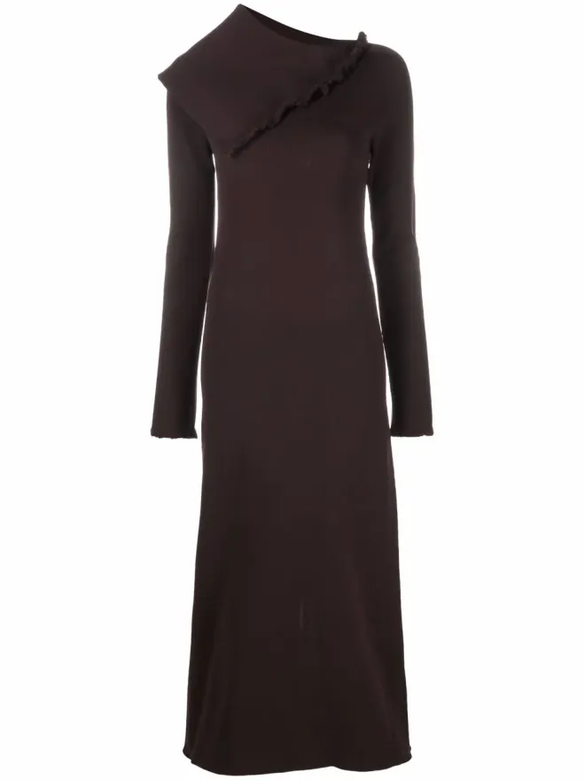 Jil Sander Jil Sander アシンメトリックカラー マキシドレスの商品画像
