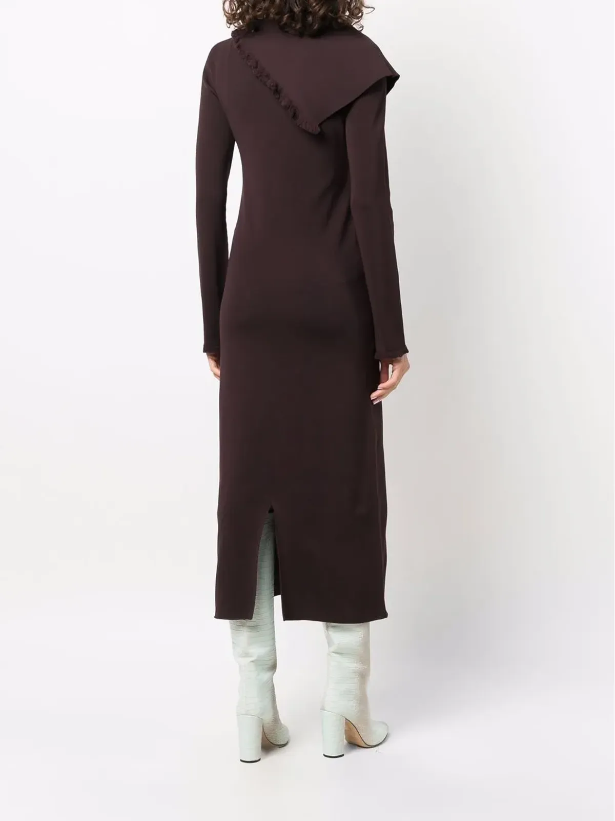 Jil Sander アシンメトリックカラー マキシドレス - 画像4