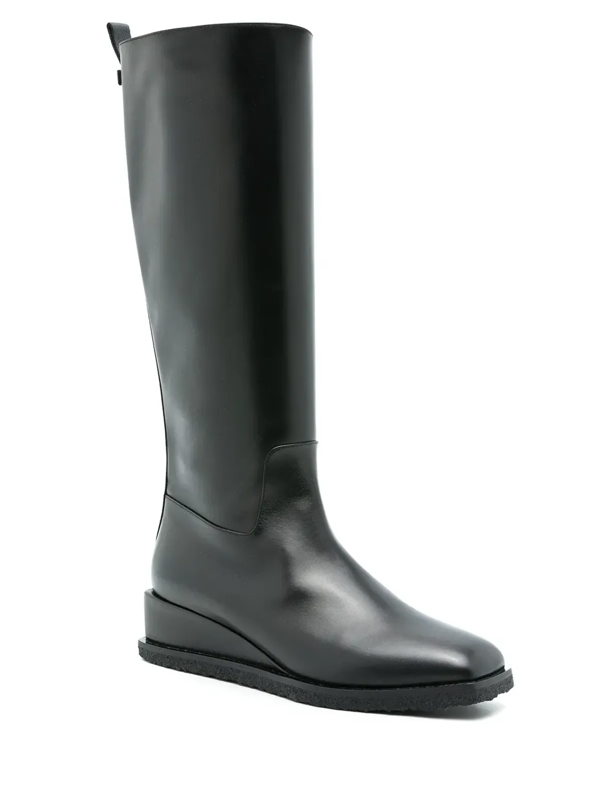 Ferragamo Wayde leather wedge boots - Black - 画像2