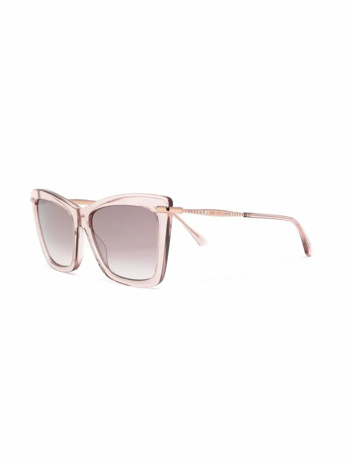 Jimmy Choo Eyewear 透明オーバーサイズフレームサングラス（ゴールド） - 画像2