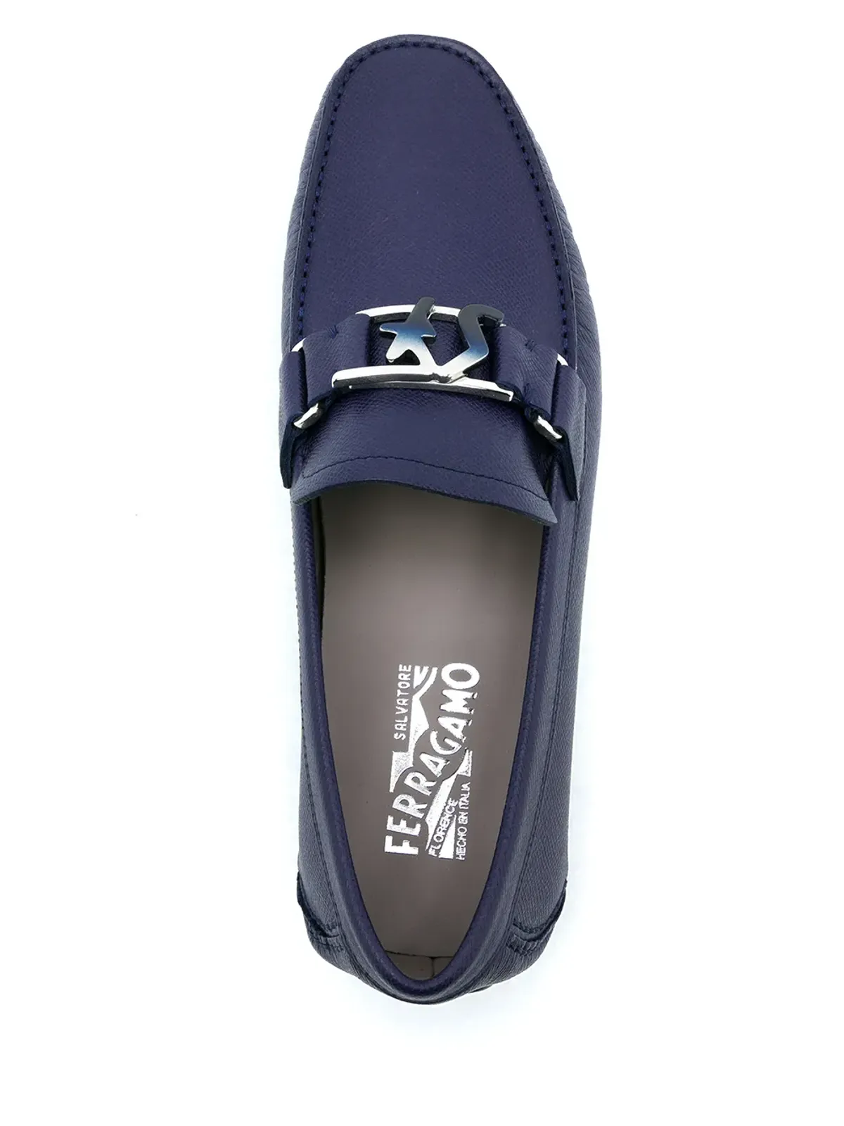 Ferragamo ブルー ロゴプレート ローファー - 画像4