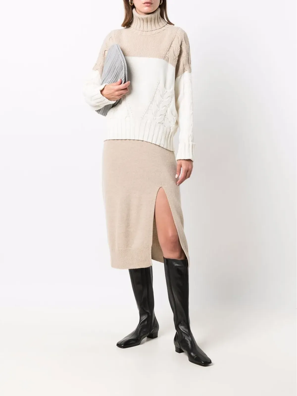 Lorena Antoniazzi ロレーナ アントニアッツィ ストレートレッグ ニットスカート - Neutrals - 画像2