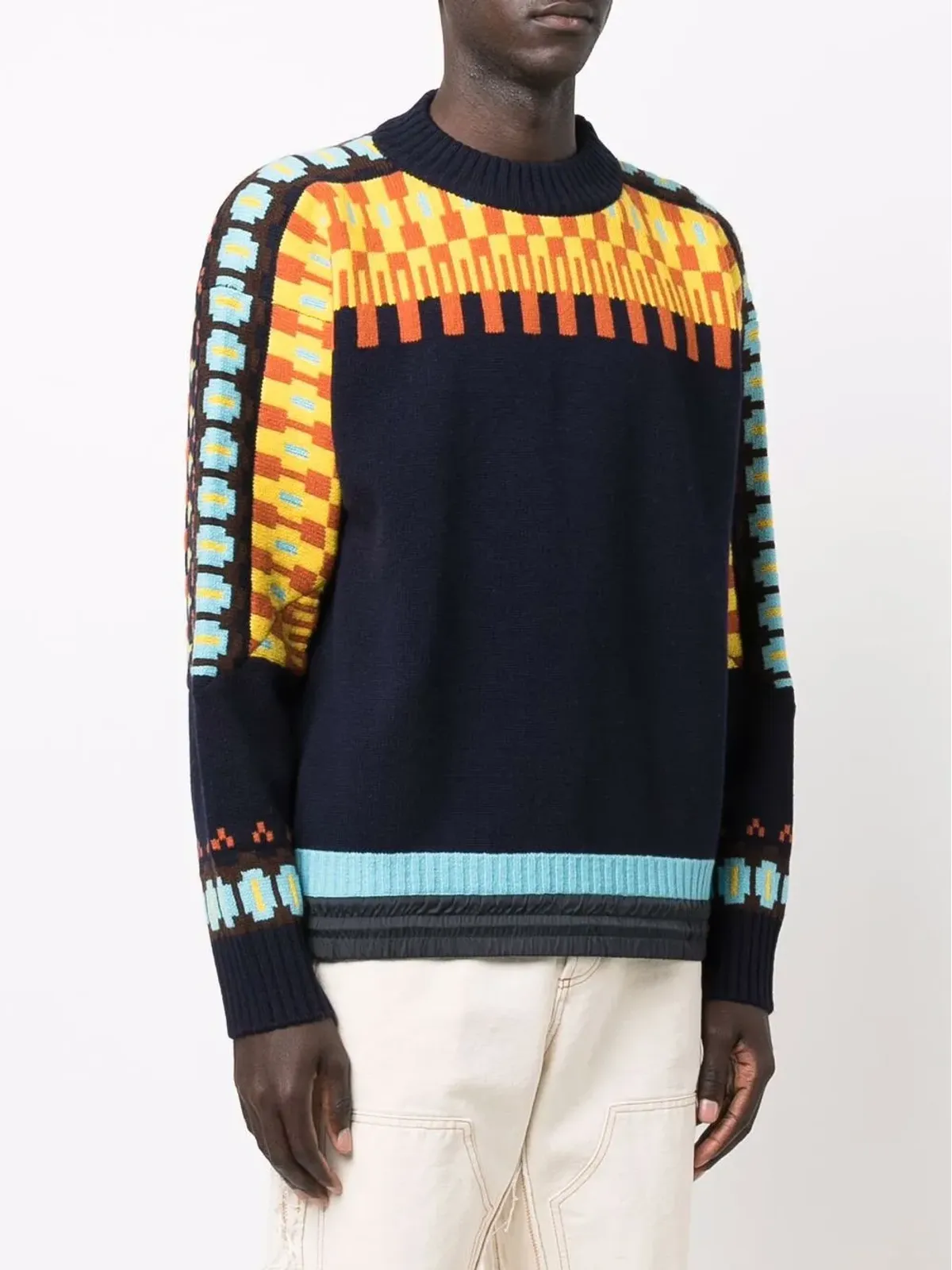 sacai インターシャニット ジャンパー - 画像3
