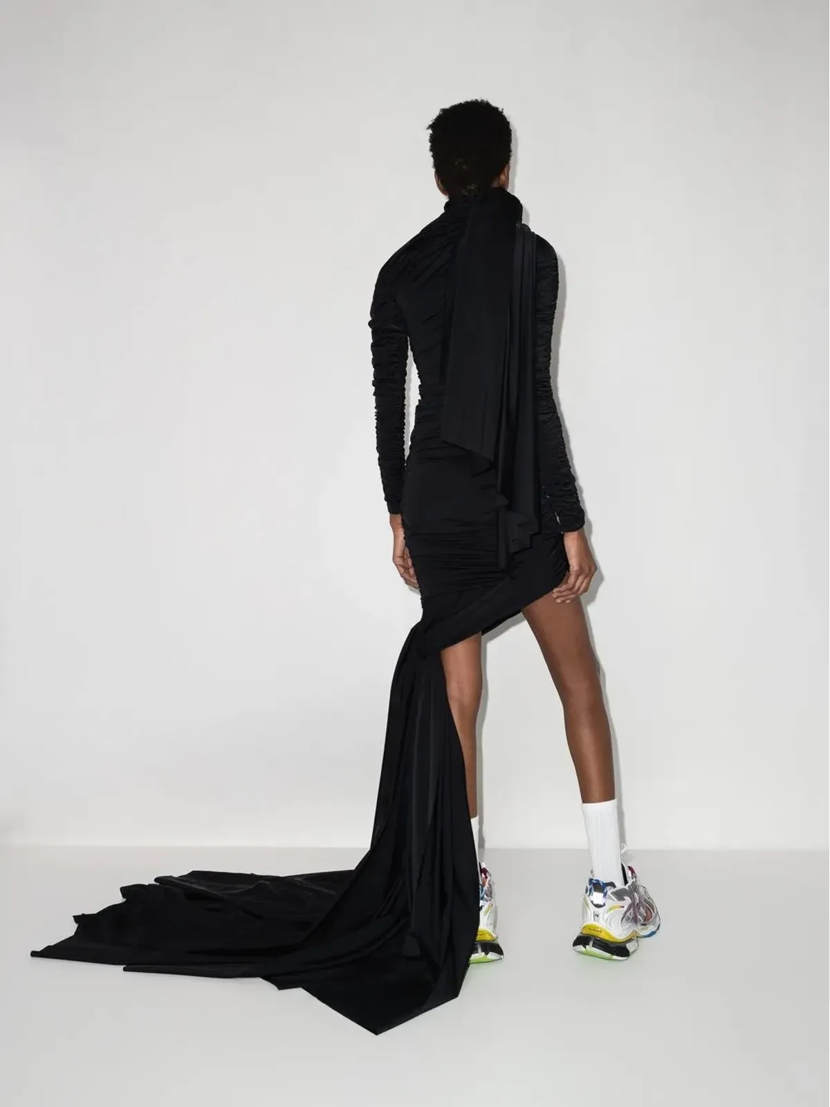Balenciaga ツイステッドノット・ルーシュド・ドレス - 画像3