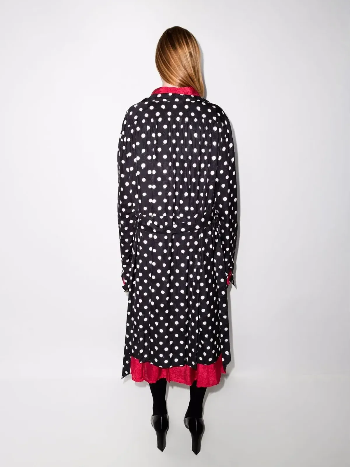 Balenciaga リバーシブル ベルテッド ポルカドット ドレス - ブラック - 画像1