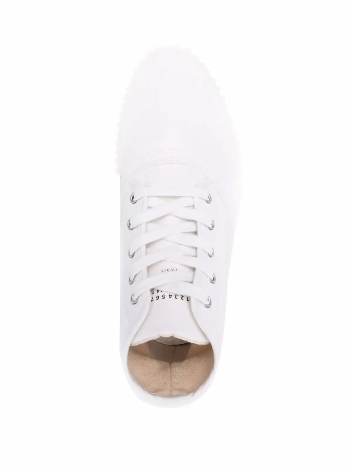 Maison Margiela ハイトップ コットン スニーカー ホワイト - 画像4