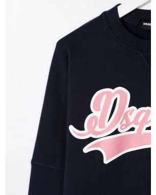 DSQUARED2 KIDS ロゴプリント スウェットドレス ブルー - サムネイル3