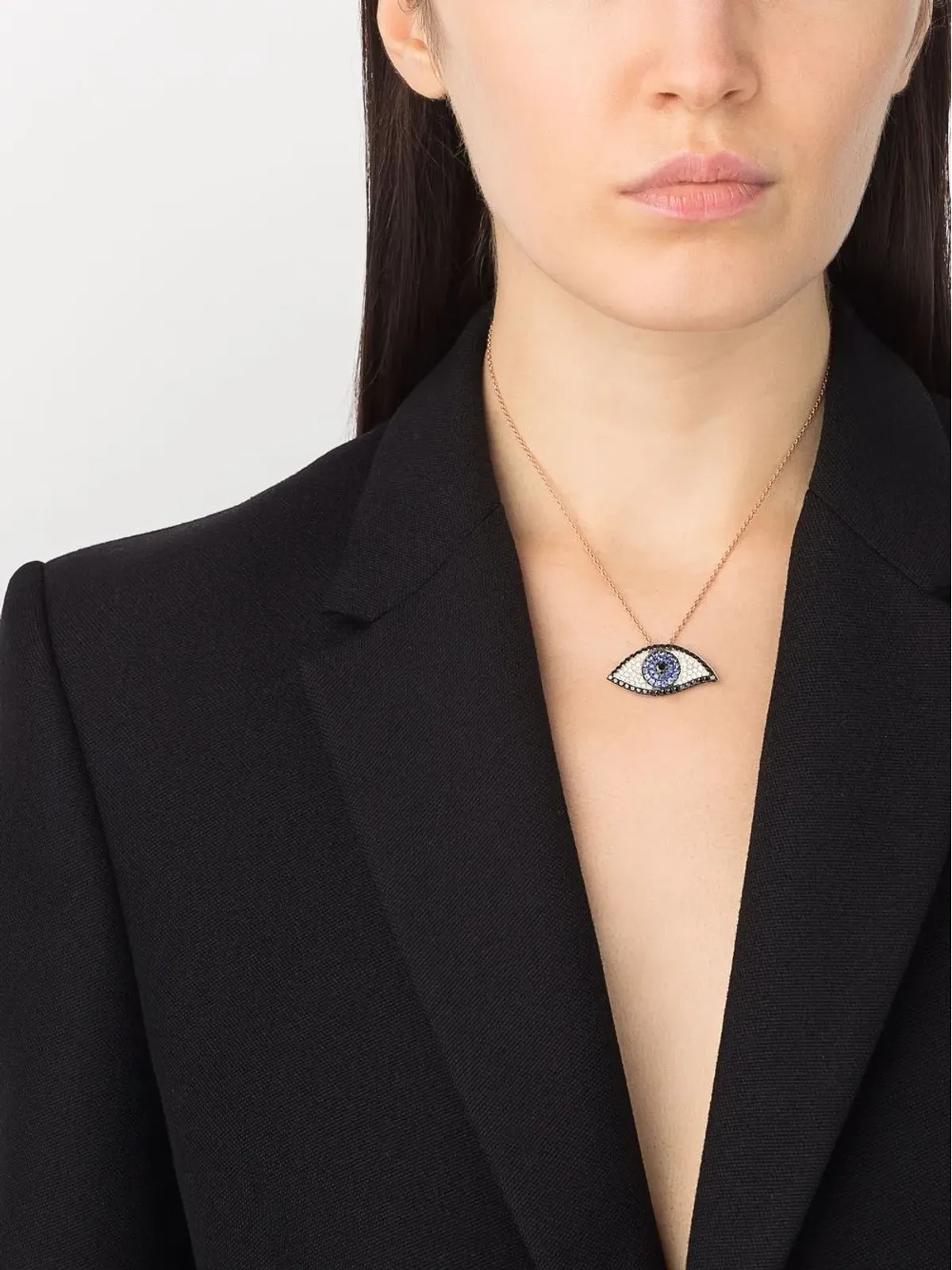 Monan 18kt ローズゴールド サファイアとダイヤモンド ネックレス - 画像2