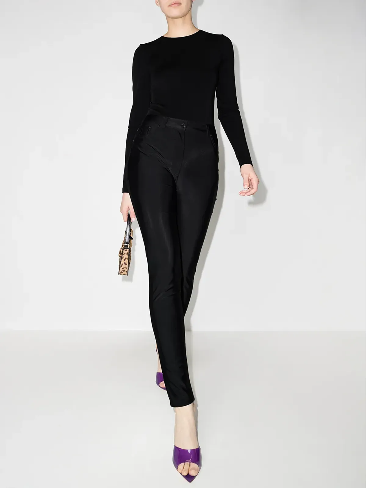 TOM FORD Glossy skinny jeans - Black - 画像5